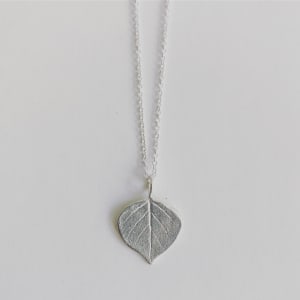 Sterling Silver Aspen Leaf Necklace