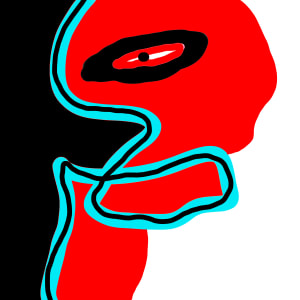 Portrait in Red, White, Black