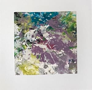 7-Mini collage 66, mixed media on paper, 4 x 4 inches, Unframed