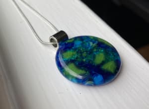 Fused glass pendant #107