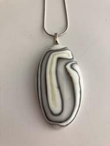 Fused glass pendant - The Maze #254
