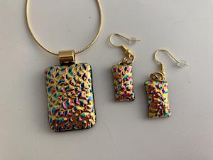 Fused glass pendant #259