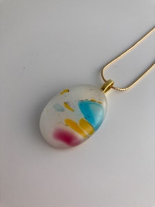 Fused glass pendant #175