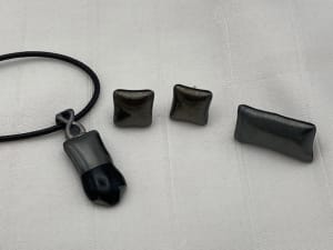 Pendant, pin and earring set. #3