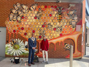 7) Bee mural