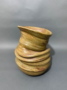 Large cylindrical ceramic ikebana vase