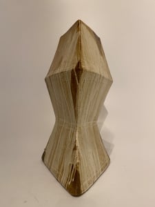 Large triangular ceramic ikebana vase