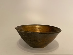 Low bowl ceramic ikebana vase