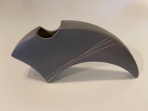 Purple ceramic ikebana vase