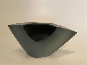 Blue ceramic ikebana vase