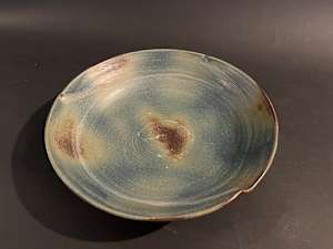 Shallow ceramic ikebana vase