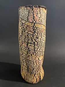 Cylindrical ceramic ikebana vase