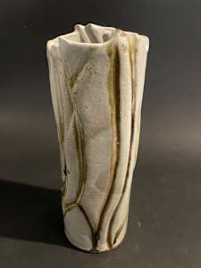 Cylindrical ceramic ikebana vase