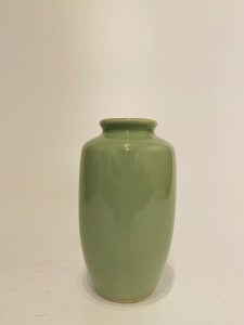 Small celadon ceramic ikebana vase