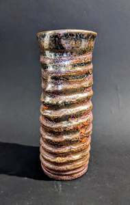 Cylindrical ceramic ikebana vase