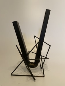 V-shaped metal ikebana vase