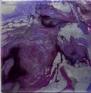 Trivet: Purple & Silver square