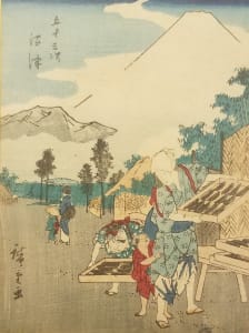 The 53 Stations of the Tokaido, 3rd series: Travelers on a Riverbank