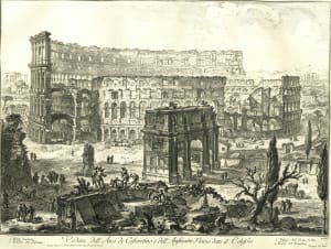 View of the arch of Constantine and the Colosseum (Veduta dell'Arco di Costantino, e dell'Anfiteatro Flavio detto il Colosseo)