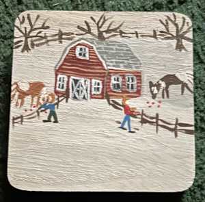 Two Horses - Wooden Coaster