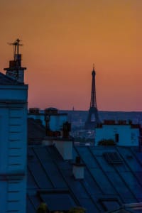 Paris Sunset with Rooftops