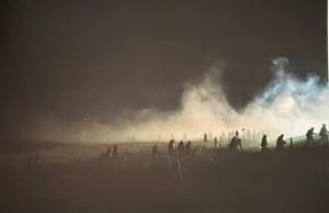 Running from the Tear Gas, Rubber Bullets, Water Canons, etc. Nov 20th 10 Hour Stand Off with Police, Backwater Bridge Rt #1806, ND