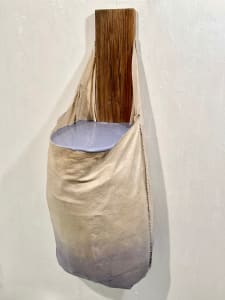 Bag Painting (grey purple gloss ) wall piece