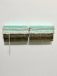 Bed Painting (aqua mint) Stripes