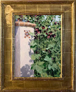 Hollyhocks with Talavera