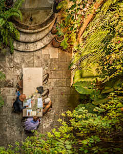 Spanish Lesson in the Courtyard