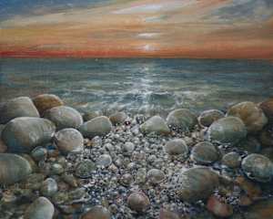 Rocky beach Sunset