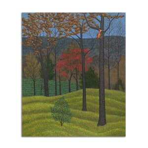 Landscape with Red Tree and Woodpecker