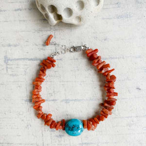 Italian Coral & Turquoise Bracelet