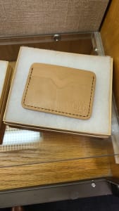 Natural Oak Bark Tanned Cardholder - Light Natural