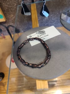 Antique African striped Venetian glass trade bead bracelet