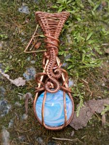 PD 13/20 - Double-Sided Wire Wrapped Abstract Art Pendant