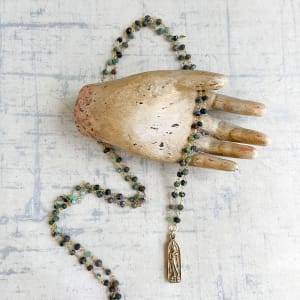 Buddha Pendant on Chrusocolla Chain