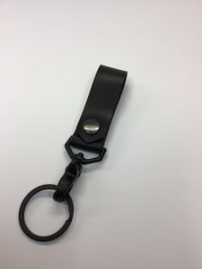 Horween Dublin Black Keychain with Black Clip - SOLD