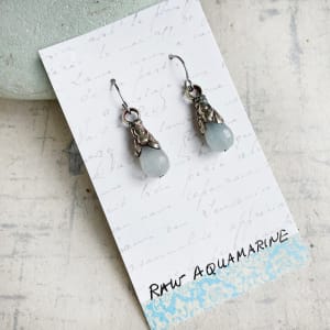 Raw Aquamarine Drop Earrings