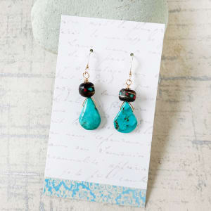 Turquoise & Bead Drop Earrings