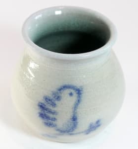 Salt Glaze Small Jar with Chicken