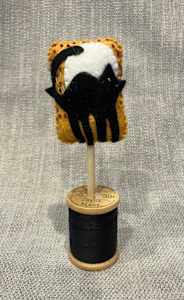 Halloween Felt tree on vintage spool