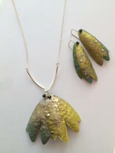 Fly Fishing Necklace and Earrings