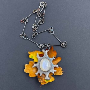 Hand-forged moonstone necklace