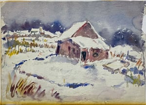 Heavy Snow on Barn roof