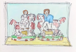 Riding Dogs (Pair of Staffordshire Figurines)