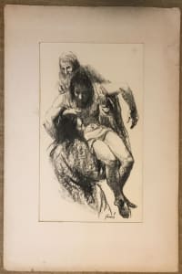 #1 of a set of Three Biblical Drawings   'Jesus' Descent from the Cross'