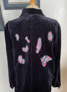 Musical Notes Velvet Silk Jacket
