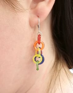 Small Rainbow Diamond Earrings