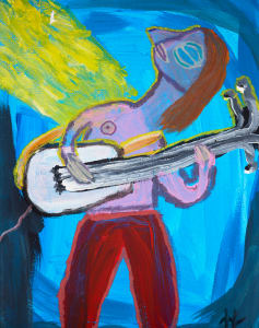 Bass Player Plays the Blues